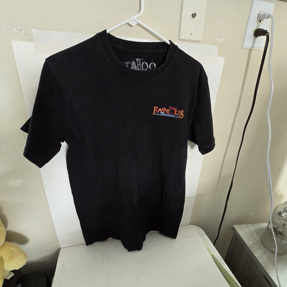Famous Drums by Taboo brand mens tshirt Sz M music tee black